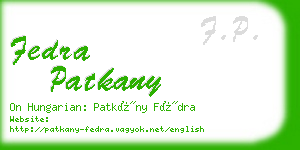 fedra patkany business card